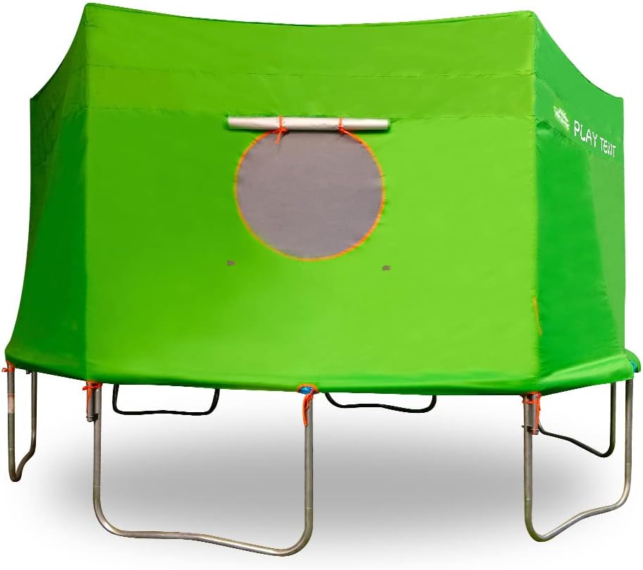 Trampoline Tent, 12 ft 14 ft 15 ft Trampoline Tent with 2 * 32.8Ft Ball String Lights, Oxford with Sunscreen Coating Trampoline Tent Cover Fit for 12 ft 14 ft 15 ft Trampoline-6 Straight Pole