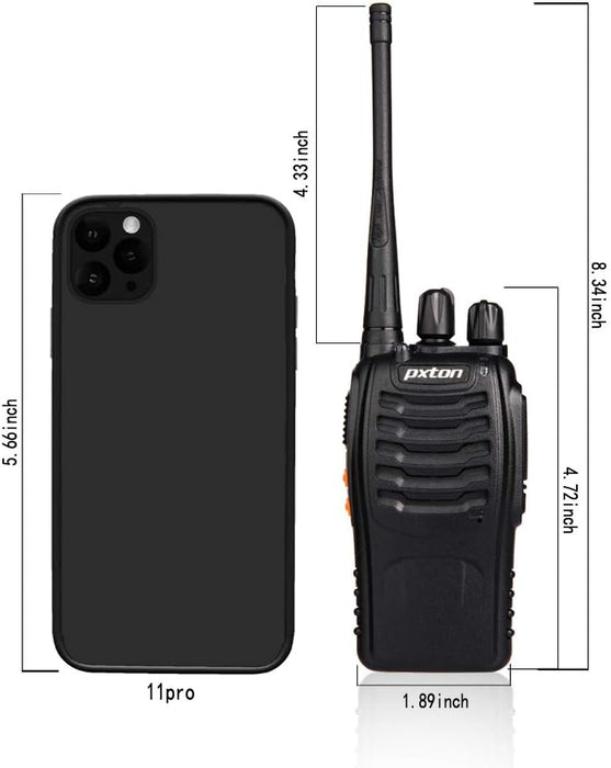 Walkie Talkies Rechargeable Long Range Two-Way Radios with Earpieces,2-Way Radios UHF Handheld Transceiver Walky Talky with Flashlight Li-ion Battery and Charger（2 Pack）