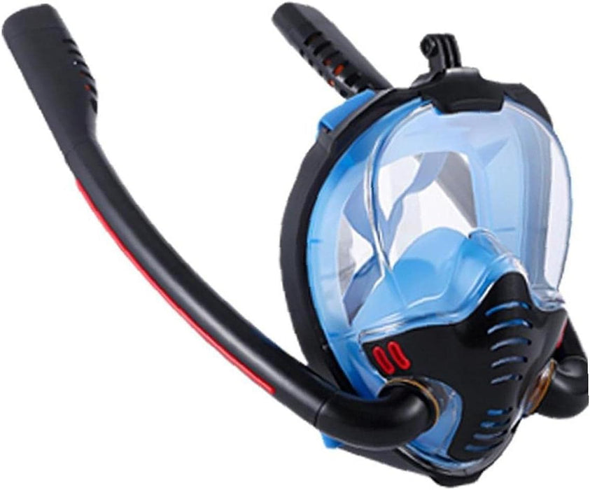 K3 Dual Tube Silicone Snorkeling Mask Anti-Fog and Anti-Leak Full Face Full Dry Scuba Tube Diving Mask with High-Definition Lens