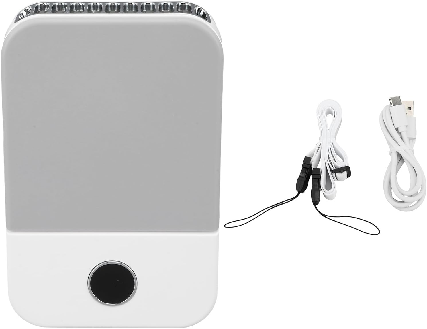 Mini Hanging Neck Fan, Portable Bladeless Neck Fan with Cord for Travel (White)