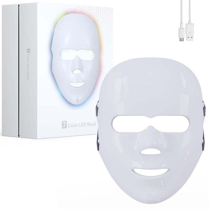 Aimeryup 7-Color LED Face Mask Light Therapy, Home Skin Care, Rejuvenation Photon Facial Mask, Improves Skin Issues, Improves Mask for Wrinkles, Anti-Aging