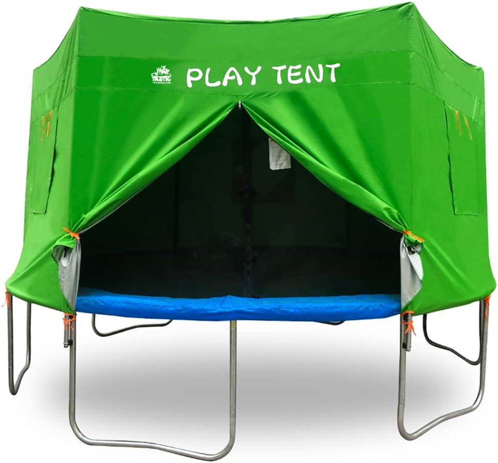 Trampoline Tent, 12 ft 14 ft 15 ft Trampoline Tent with 2 * 32.8Ft Ball String Lights, Oxford with Sunscreen Coating Trampoline Tent Cover Fit for 12 ft 14 ft 15 ft Trampoline-6 Straight Pole