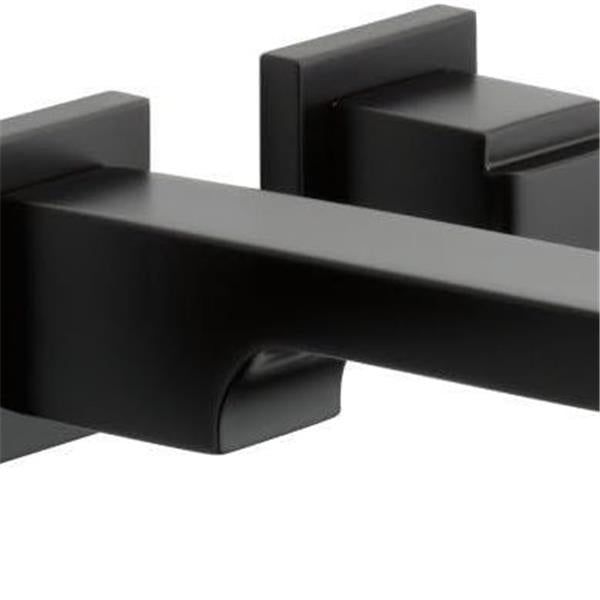 Delta Faucet Ara Wall Mount Faucet, Wall Mount Bathroom Faucet 3 Hole, Matte Black