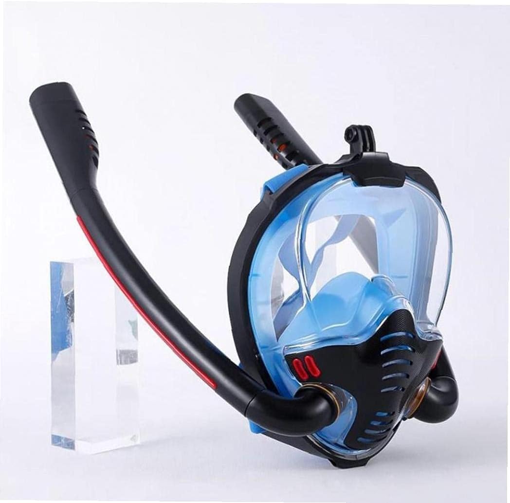 K3 Dual Tube Silicone Snorkeling Mask Anti-Fog and Anti-Leak Full Face Full Dry Scuba Tube Diving Mask with High-Definition Lens