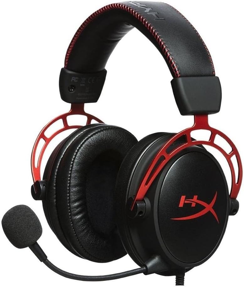 HyperX Cloud Alpha - Gaming Headset, Dual Chamber Drivers, Legendary Comfort, Aluminum Frame, Detachable Microphone, Works on PC, PS4, PS5, Xbox One/ Series X|S, Nintendo Switch and Mobile – Red