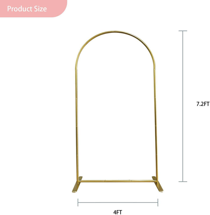 Wedding Arch Backdrop Stand 7.2FT Gold Wedding Balloon Arched Backdrop Stand Square Arch Frame for Birthday Party Bridal Baby Shower Ceremony Decoration