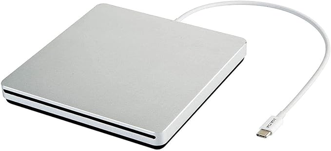 VikTck USB-C Superdrive External DVD/CD Reader and DVD/CD Burner for Apple-MacBook Air/Pro/iMac/Mini/MacBook Pro/ASUS/ASUS/DELL Latitude with USB-C Port Plug and Play(Silver)