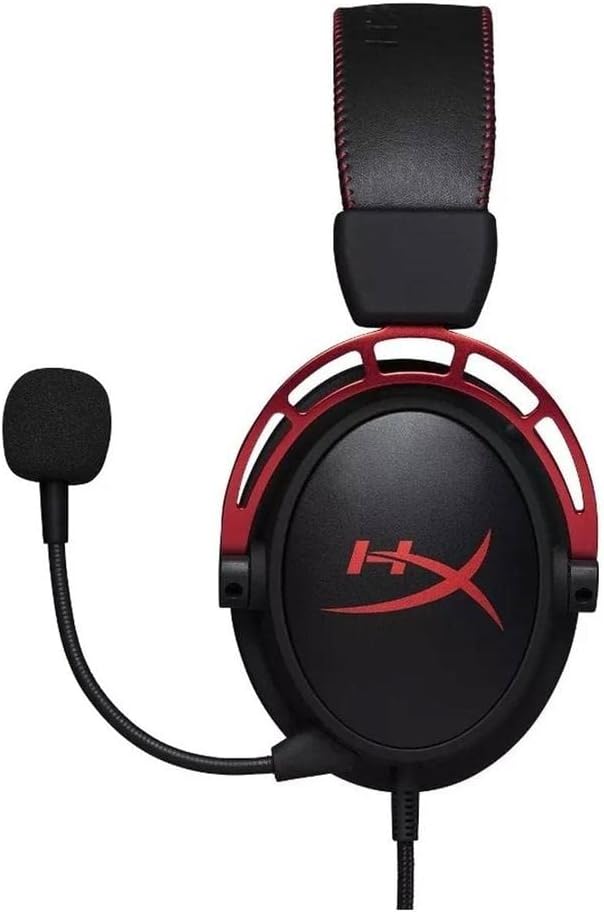 HyperX Cloud Alpha - Gaming Headset, Dual Chamber Drivers, Legendary Comfort, Aluminum Frame, Detachable Microphone, Works on PC, PS4, PS5, Xbox One/ Series X|S, Nintendo Switch and Mobile – Red