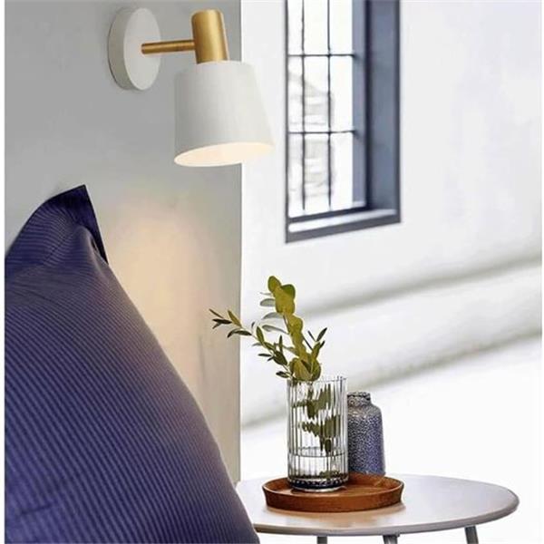 Nordic Style Metal Wall Lamp, Creative Bowl-Shaped Lampshade, Adjustable Rotation Angle, E27 Ba