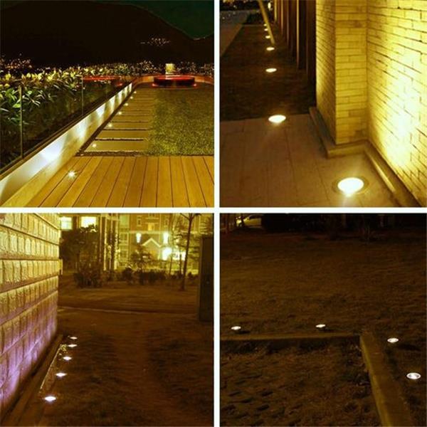 10PCS 32mm Outdoor Waterproof LED Deck Light Kit Landscape Recessed Lighting for Step Stair Yar