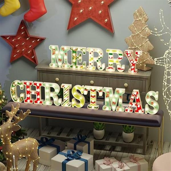 Christmas Decorations - 14 LED Letters Christmas Lights 'MERRY CHRISTMAS' for Christmas Party H