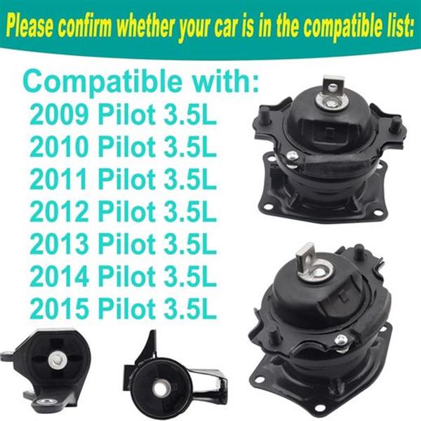 Engine Motor Mount & Trans Mount Compatible with 2009-2015 Pilot 3.5L Replacement for A65078 A4