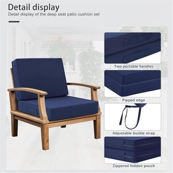 Favoyard Deep Seat Patio Cushion Set 24 x 24 Inch Waterproof Outdoor Chair Cushions for Patio F