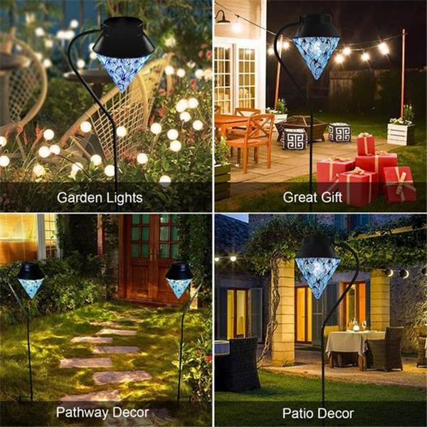 ielevations Solar Pathway Lights Outdoor LED Decorative Stake Garden Lotus Landscape Light for