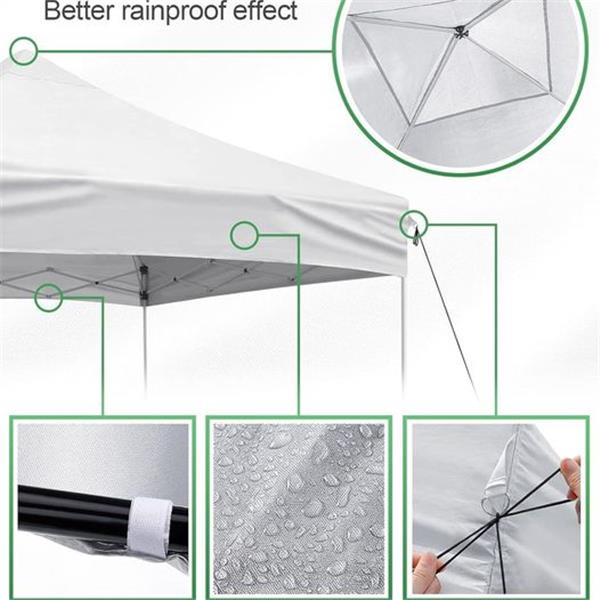 Canopy Replacement Top Cover for 9.5x9.5ft Pop Up Canopy, Tent Top Cloth with 4pcs 9.8 ft Fixed