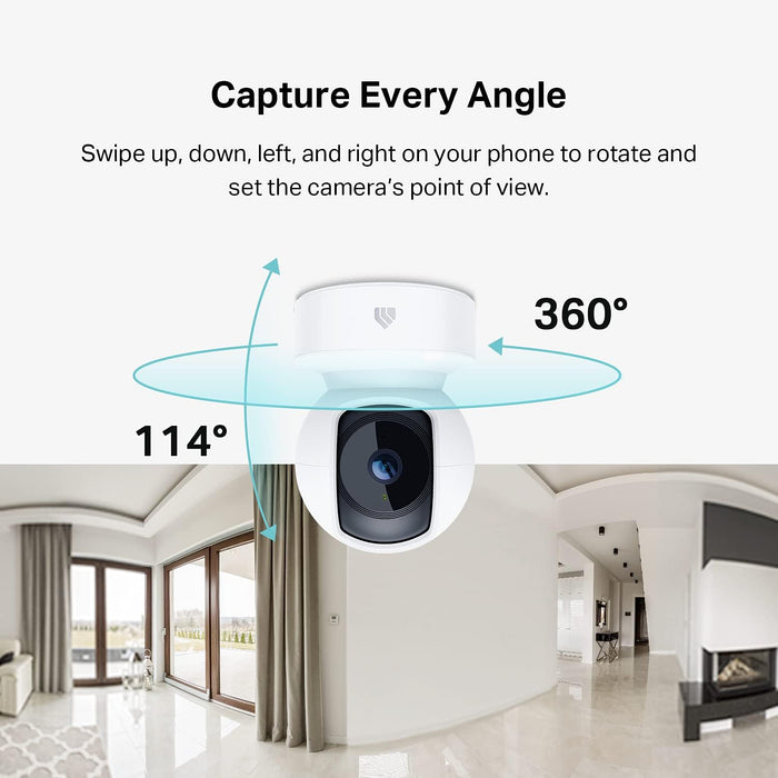 Kasa Smart 2K Security Camera for Baby monitor Pan Tilt, 4MP HD Indoor Camera with Motion Detection, Two-Way Audio, Night Vision, Cloud & SD Card Storage, Works with Alexa & Google Home (KC410S)