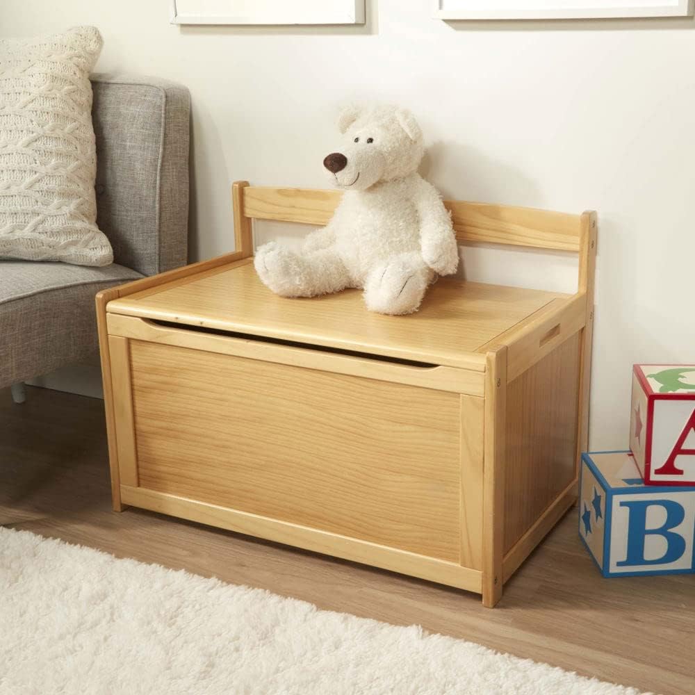 Melissa & Doug Wooden Toy Chest - Light Wood Furniture for Playroom, Blonde | Kids Toy Box, Wooden Toy Box Storage Organizer, Children's Furniture Toy Chest