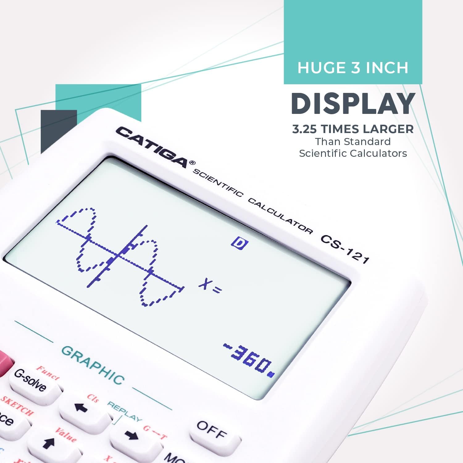 Scientific Graphic Calculator - CATIGA CS121 - Scientific and Engineering Calculator - Programmable System (White)