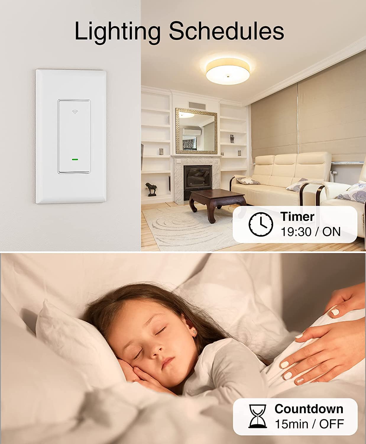 GHome 3 Way Smart Light Switch, Wi-Fi Light Switch Works with Alexa and Google Home, Schedule Timer, Neutral Wire Required, No Hub Required,FCC Listed,2.4GHz Only(4 Pack)