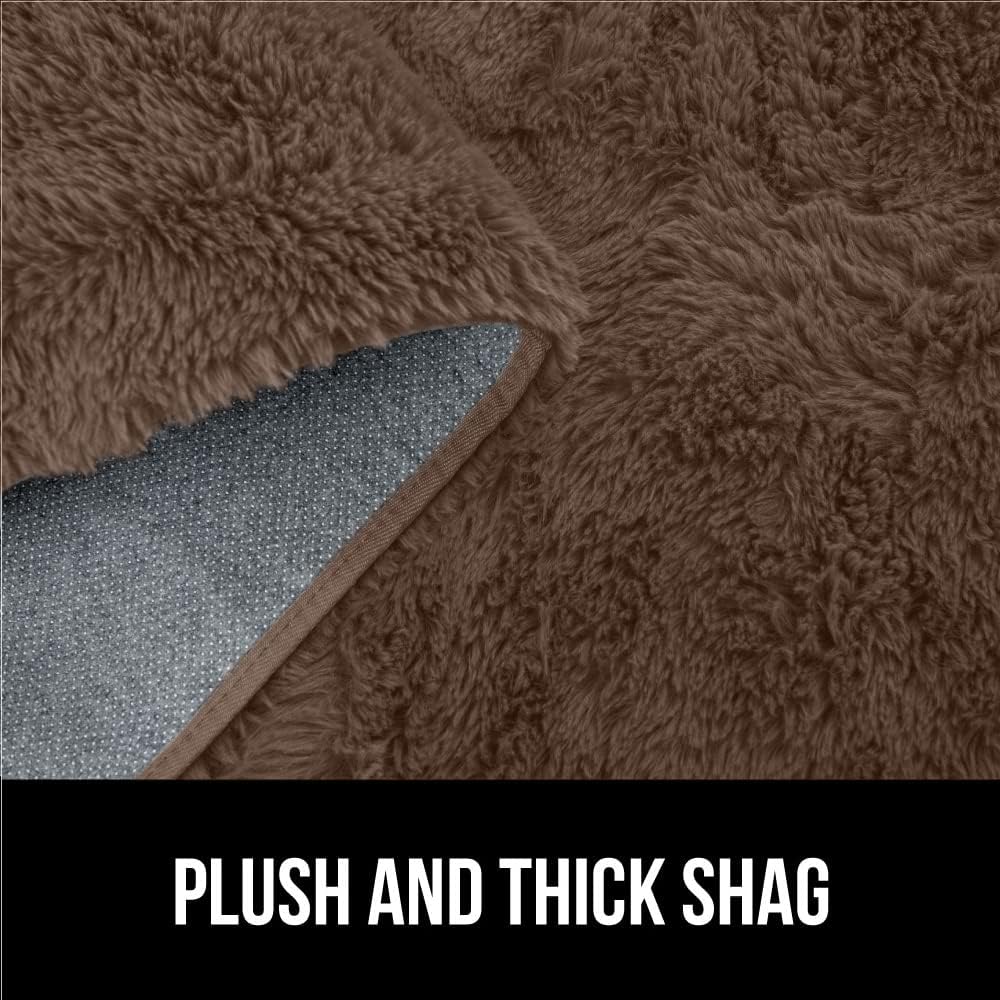 Gorilla Grip Soft Faux Fur Area Rug, Washable, Shed and Fade Resistant, Grip Dots Underside, Fluffy Shag Indoor Bedroom Rugs, Easy Clean, for Living Room Floor, Nursery Carpets, 3x5 FT, Brown