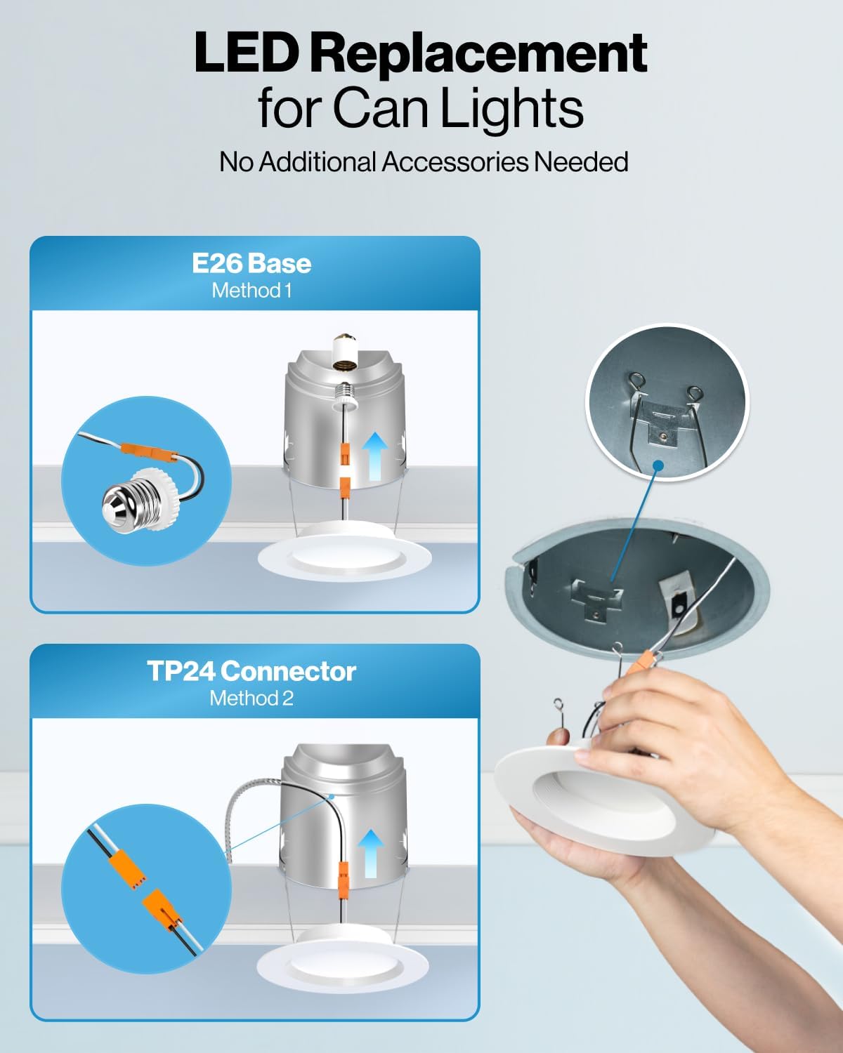 Sunco Lighting 4 Pack 5/6 Inch LED Recessed Downlight, Baffle Trim, Dimmable, 13W=75W, 4000K Cool White, 965 LM, Damp Rated, Simple Retrofit Installation - UL + Energy Star