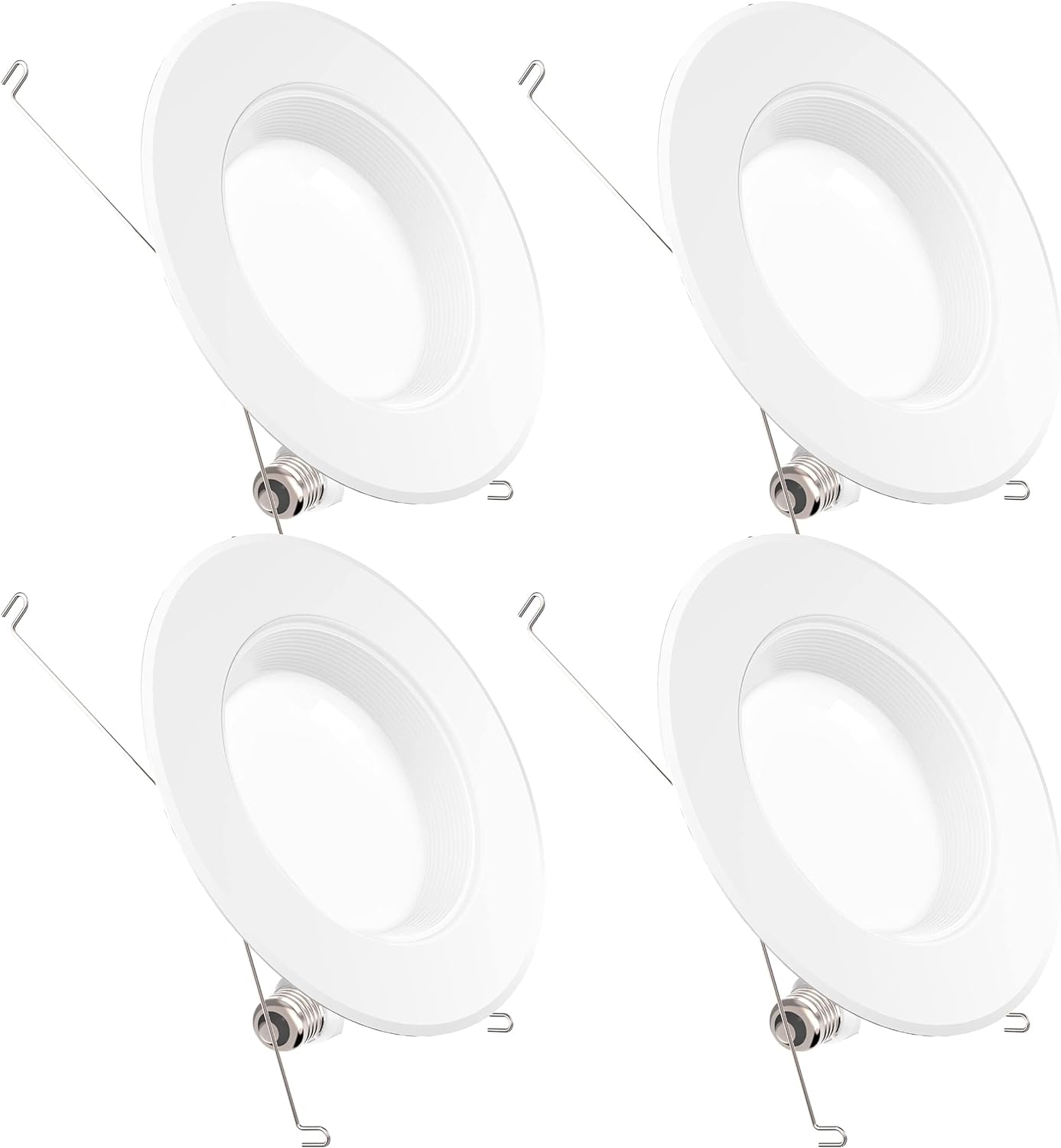 Sunco Lighting 4 Pack 5/6 Inch LED Recessed Downlight, Baffle Trim, Dimmable, 13W=75W, 4000K Cool White, 965 LM, Damp Rated, Simple Retrofit Installation - UL + Energy Star