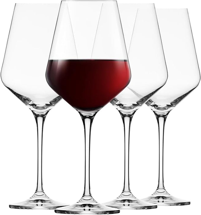 Krosno Red Wine Glasses Set of 4 | 16.6 oz | Avant-Garde Collection | Crystal Glass | Perfect for Home, Restaurants and Parties | Dishwasher Safe