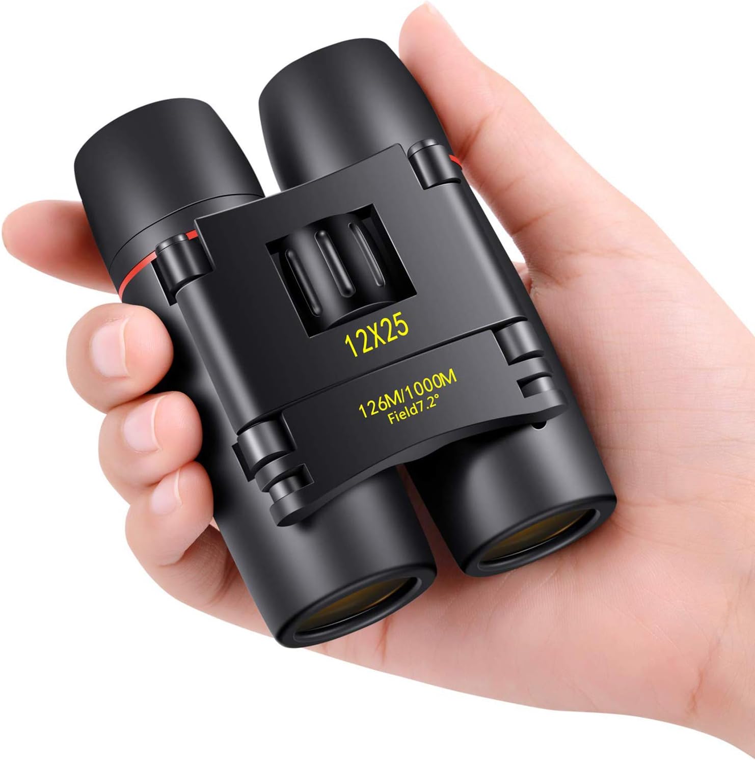 POLDR 12X25 Small Pocket Binoculars Compact Adults,Mini Kids Binoculars Boys for Bird Watching,Concert Theater Opera