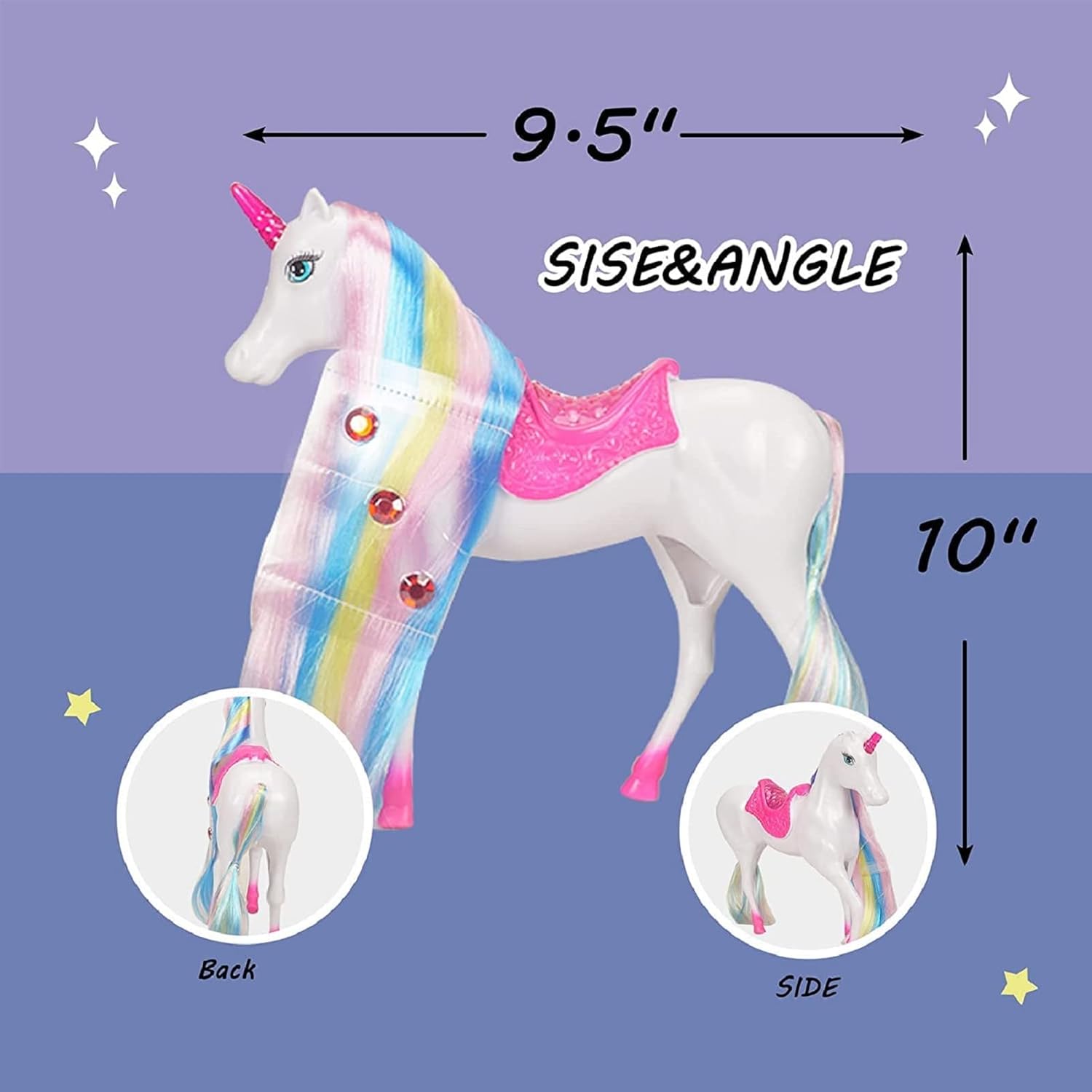 Princess Doll and Magic Light Unicorn Playset, Princess Unicorn Horse Toys Gifts for Girls Kids Aged 3 4 5 6, Present for Christmas, Birthday