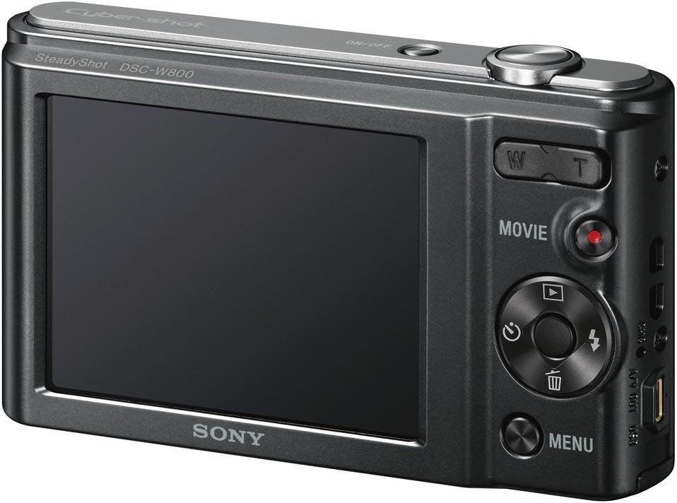 Sony DSCW800 Compact Digital Camera - Black (20.1 MP, 5x Optical Zoom)