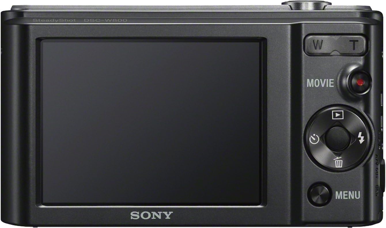 Sony DSCW800 Compact Digital Camera - Black (20.1 MP, 5x Optical Zoom)