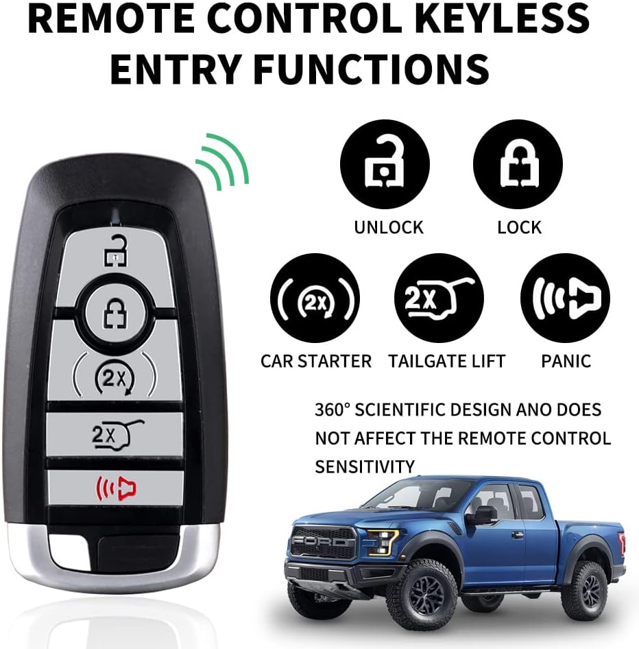 Keyless Entry Car Smart Remote Start Key Fob Replace for Ford Edge / Explorer / Expedition / Escape ；Lincoln Navigator / Nautilus / Aviator / Corsair Fits FCC : M3N-A2C93142600, 902Mhz 1PCS