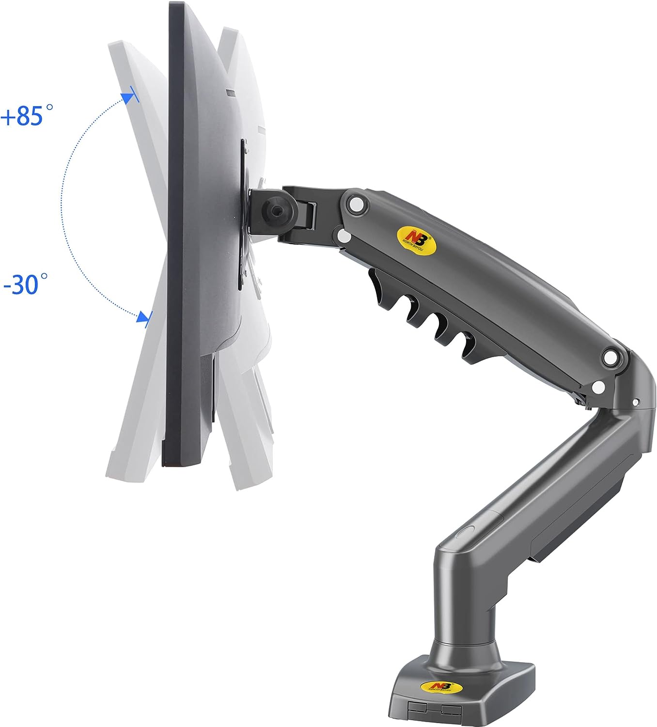 NB North Bayou Monitor Desk Mount Stand Full Motion Swivel Monitor Arm with Gas Spring for 17-30''Monitors(Within 4.4lbs to 19.8lbs) Computer Monitor Stand F80-B