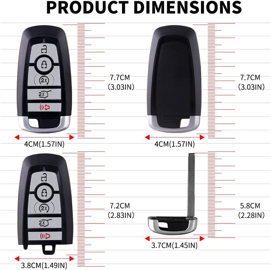 Keyless Entry Car Smart Remote Start Key Fob Replace for Ford Edge / Explorer / Expedition / Escape ；Lincoln Navigator / Nautilus / Aviator / Corsair Fits FCC : M3N-A2C93142600, 902Mhz 1PCS