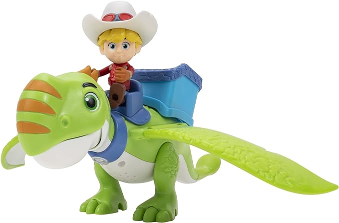 Dino Ranch Jon and Thunderbolt - 3-Inch Jon Figure with 12-Inch Flying Dino Figure - Sounds - Toys for Kids - Ages 3+