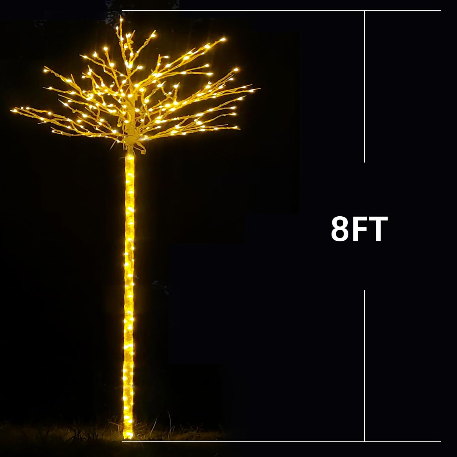 Fairyrain Lighted Birch Tree Lights 8FT Artificial Tree Christmas Lights Suitable for Halloween Home Party Decoration Wedding Lawn Patio Warm White/White