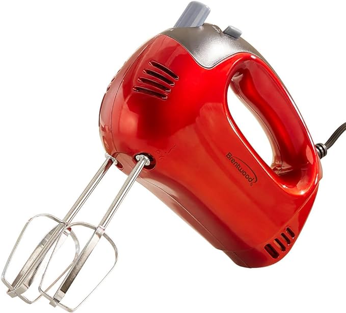 Brentwood HM-46 RA40583 Hand Mixer, Red