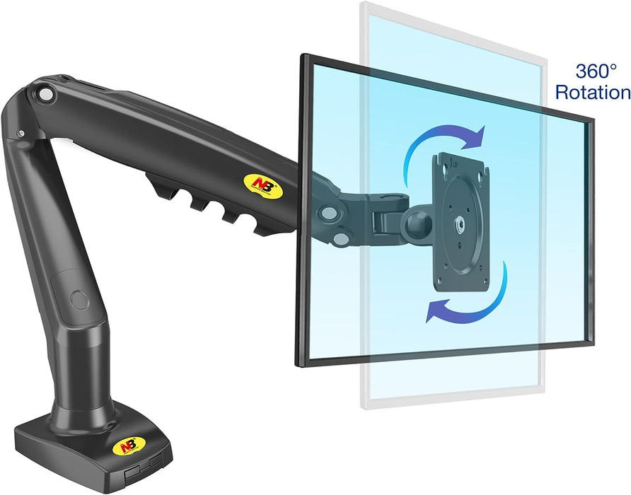 NB North Bayou Monitor Desk Mount Stand Full Motion Swivel Monitor Arm with Gas Spring for 17-30''Monitors(Within 4.4lbs to 19.8lbs) Computer Monitor Stand F80-B