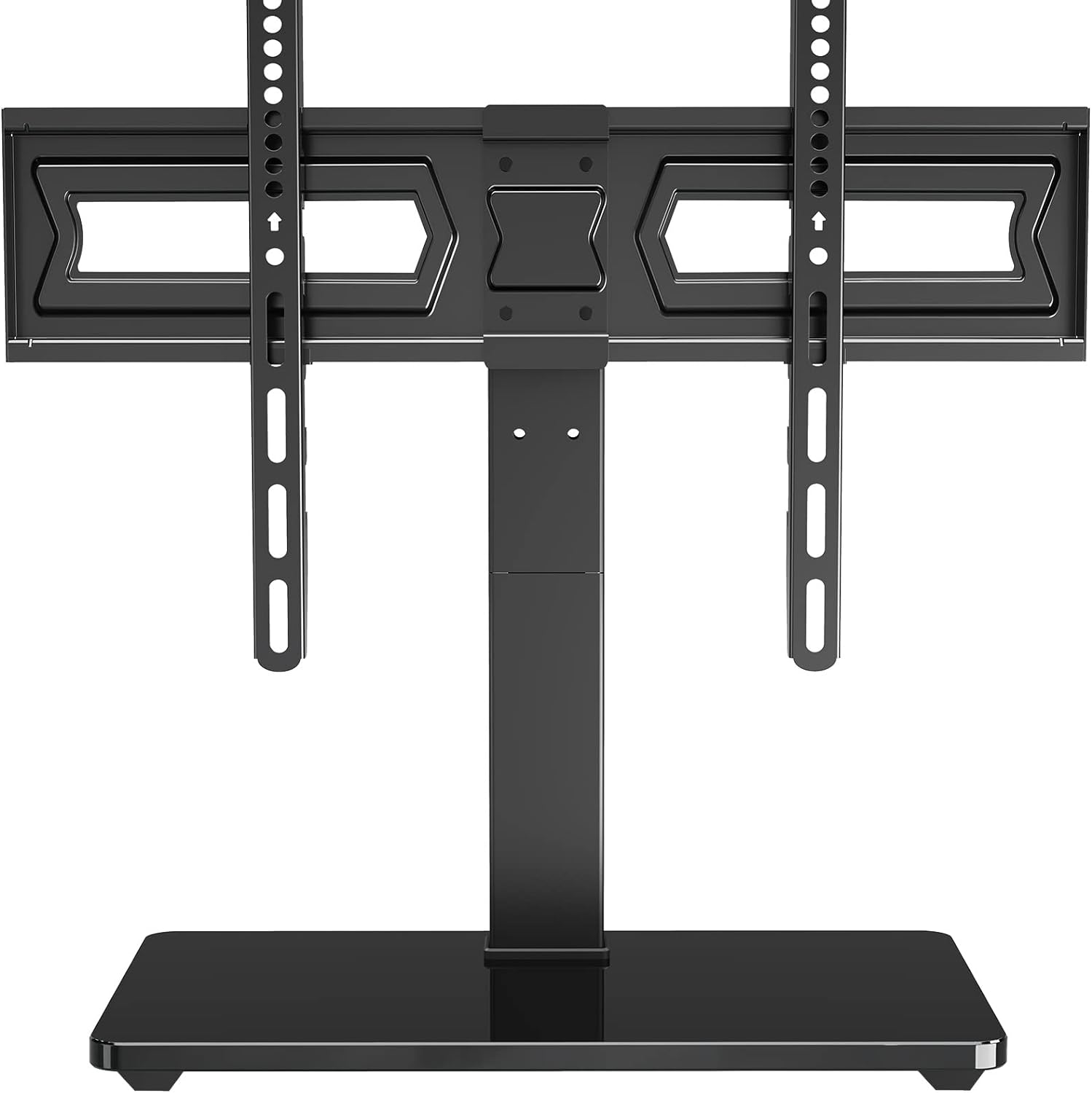 MOUNT PRO Swivel Universal TV Stand/Base - Table top TV Stands for 37 to 75 Inch LCD LED TVs - 9 Levels Height Adjustable TV Mount Stand with Tempered Glass Base, Holds up to 88lbs, Max VESA 600x400mm