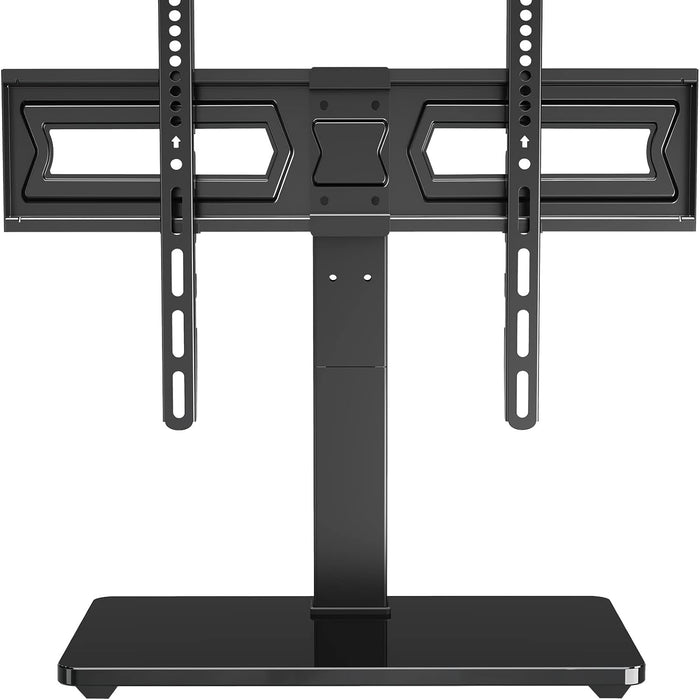 MOUNT PRO Swivel Universal TV Stand/Base - Table top TV Stands for 37 to 75 Inch LCD LED TVs - 9 Levels Height Adjustable TV Mount Stand with Tempered Glass Base, Holds up to 88lbs, Max VESA 600x400mm