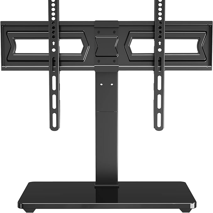 MOUNT PRO Swivel Universal TV Stand/Base - Table top TV Stands for 37 to 75 Inch LCD LED TVs - 9 Levels Height Adjustable TV Mount Stand with Tempered Glass Base, Holds up to 88lbs, Max VESA 600x400mm