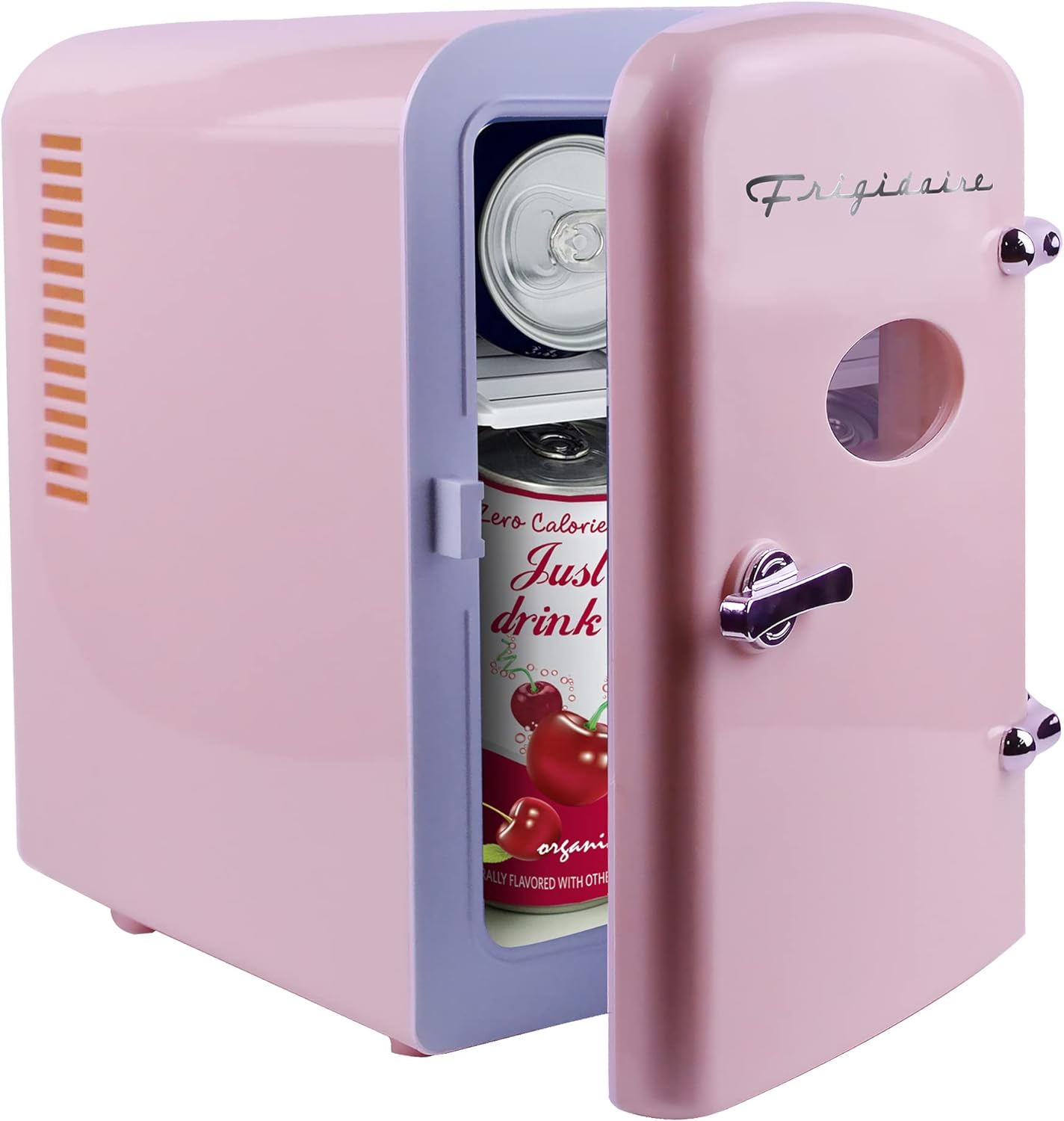 Frigidaire Pink EFMIS129- AMZ EFMIS129 Mini Portable Fridge, 4 litres Capacity Chills Six 12oz Cans, 100% Freon-Free & Eco Friendly, Beverage Cooler