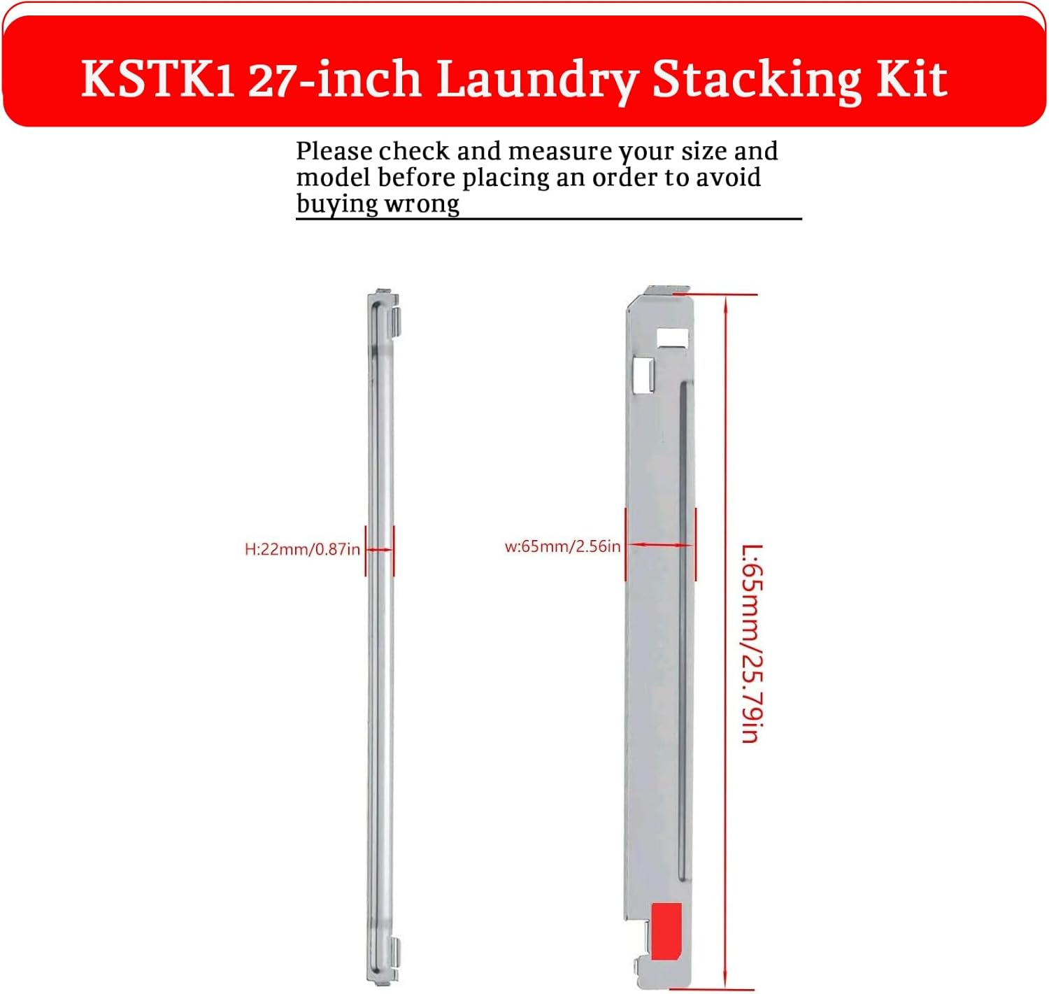 KSTK1 27-inch Laundry Stacking Kit Compatible with LG 27inch Washer and Dryer Front Load