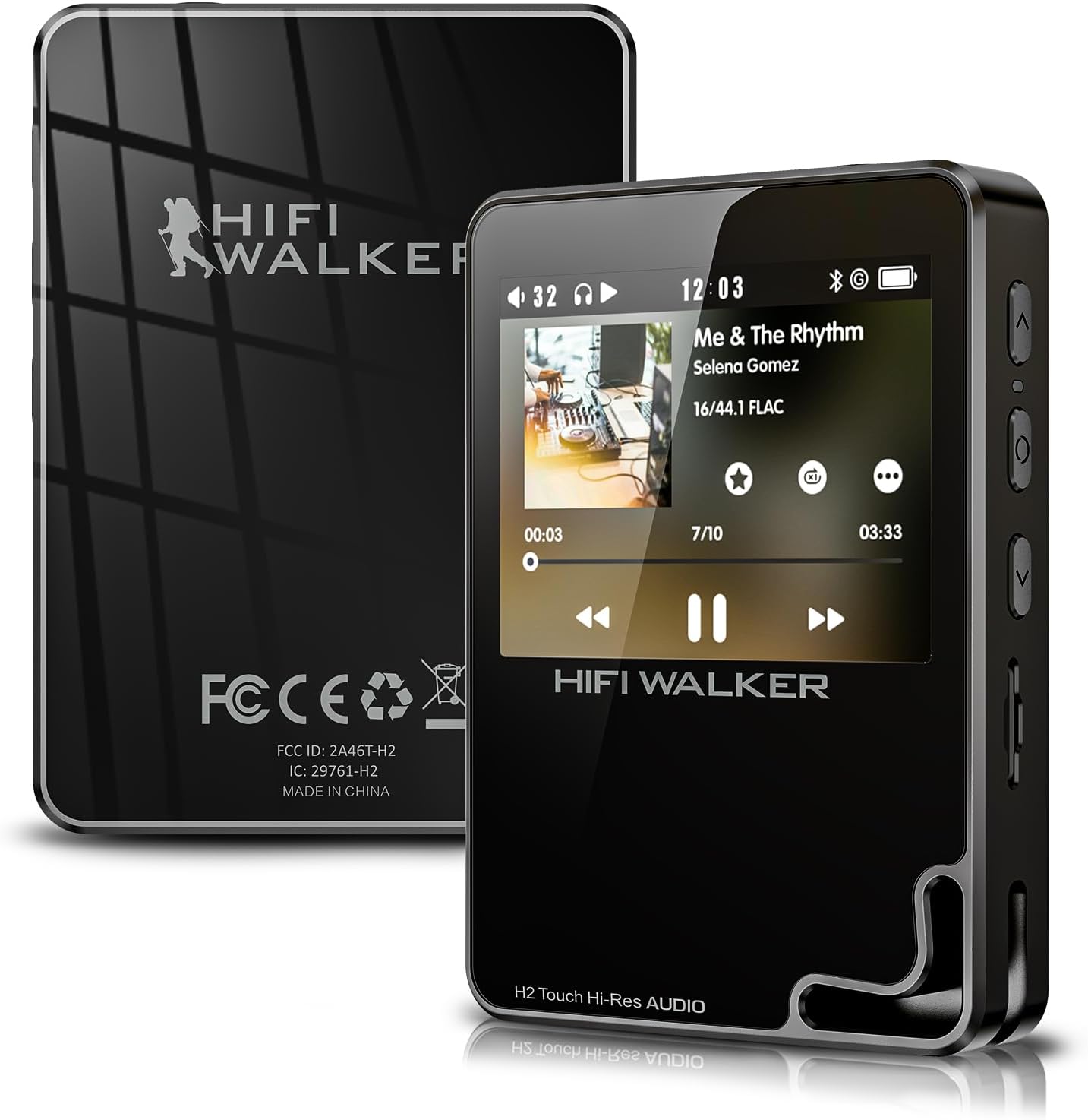 HIFI WALKER H2 Touch, Hi Res MP3 Player with Bluetooth, 2.4” HD Touch Screen, Digital Audio Player, DSD Lossless FLAC Player, Bluetooth Music Player with 64GB Memory Card, Support Up to 512GB