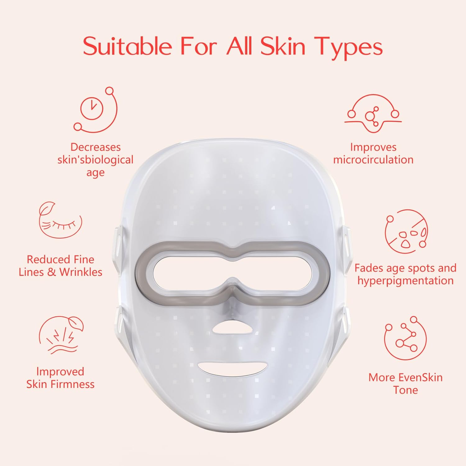 Aimeryup 7-Color LED Face Mask Light Therapy, Home Skin Care, Rejuvenation Photon Facial Mask, Improves Skin Issues, Improves Mask for Wrinkles, Anti-Aging