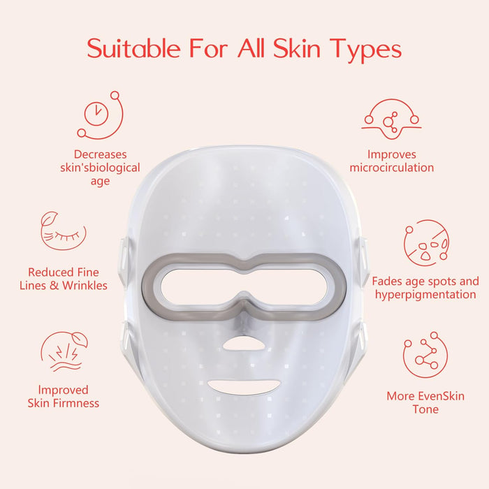 Aimeryup 7-Color LED Face Mask Light Therapy, Home Skin Care, Rejuvenation Photon Facial Mask, Improves Skin Issues, Improves Mask for Wrinkles, Anti-Aging