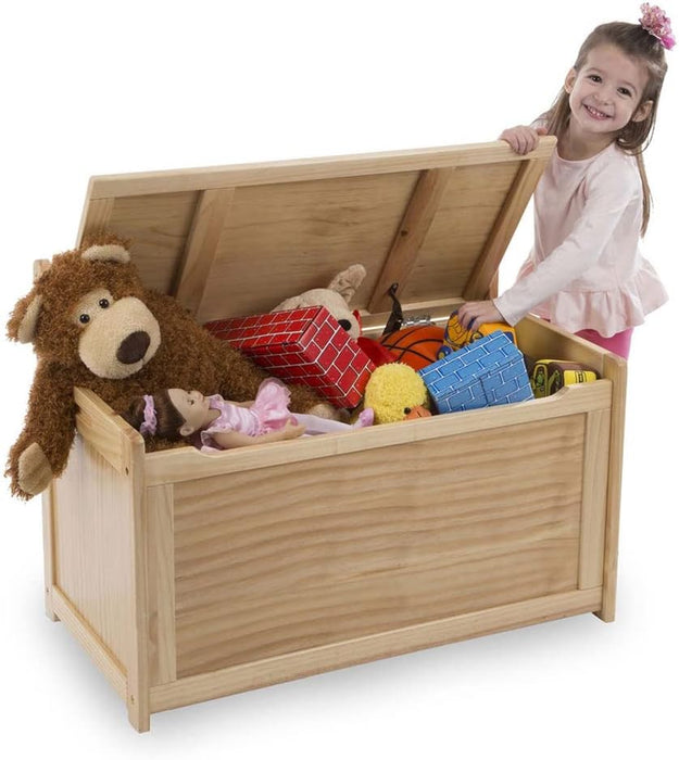 Melissa & Doug Wooden Toy Chest - Light Wood Furniture for Playroom, Blonde | Kids Toy Box, Wooden Toy Box Storage Organizer, Children's Furniture Toy Chest