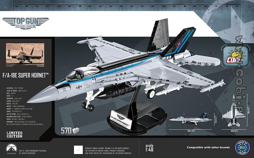 COBI 570pcs TOP Gun: Maverick F/A-18E Super Hornet - Model 5805