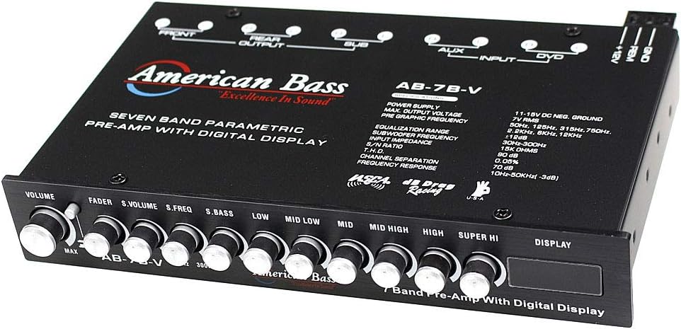 American Bass AB7BV American Bass High End 7 Band Equalizer Voltage Display