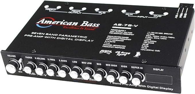 American Bass AB7BV American Bass High End 7 Band Equalizer Voltage Display